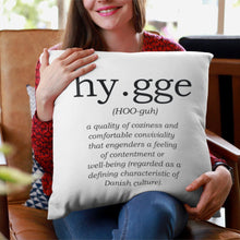 Load image into Gallery viewer, Hygge Definition Pillow - Simple Hygge Life | Creating a Happy, Cozy Life!