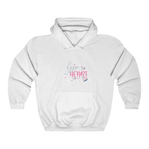 hygge HEART Unisex Heavy Blend™ Hooded Sweatshirt - Simple Hygge Life | Creating a Happy, Cozy Life!