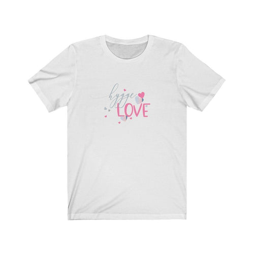 Hygge Love Unisex Jersey Short Sleeve Tee - Simple Hygge Life | Creating a Happy, Cozy Life!